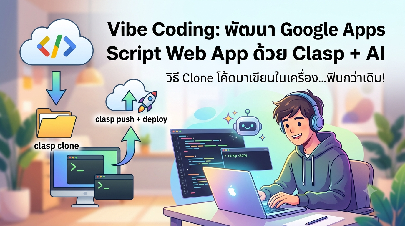 Vibe Coding : พัฒนา Google Apps Script ด้วย Clasp + AI