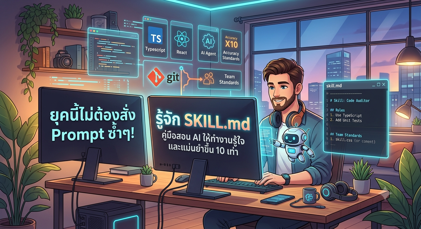ยุคนี้ไม่ต้องสั่ง Prompt ซ้ำๆ! รู้จัก SKILL.md คู่มือสอน AI ให้ทำงานรู้ใจและแม่นยำขึ้น 10 เท่า
