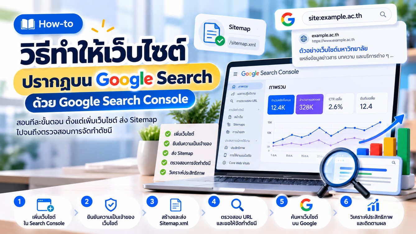 วิธีทำให้เว็บไซต์ปรากฏบน Google Search ด้วย Google Search Console: คู่มือทำตามได้จริงสำหรับมือใหม่