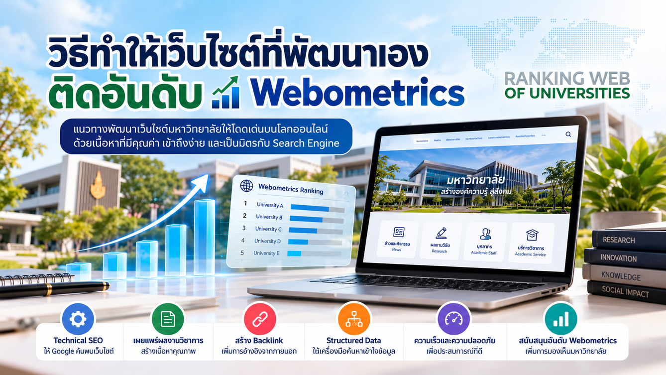 วิธีทำให้เว็บที่เราพัฒนาเอง ติดอันดับ webometric